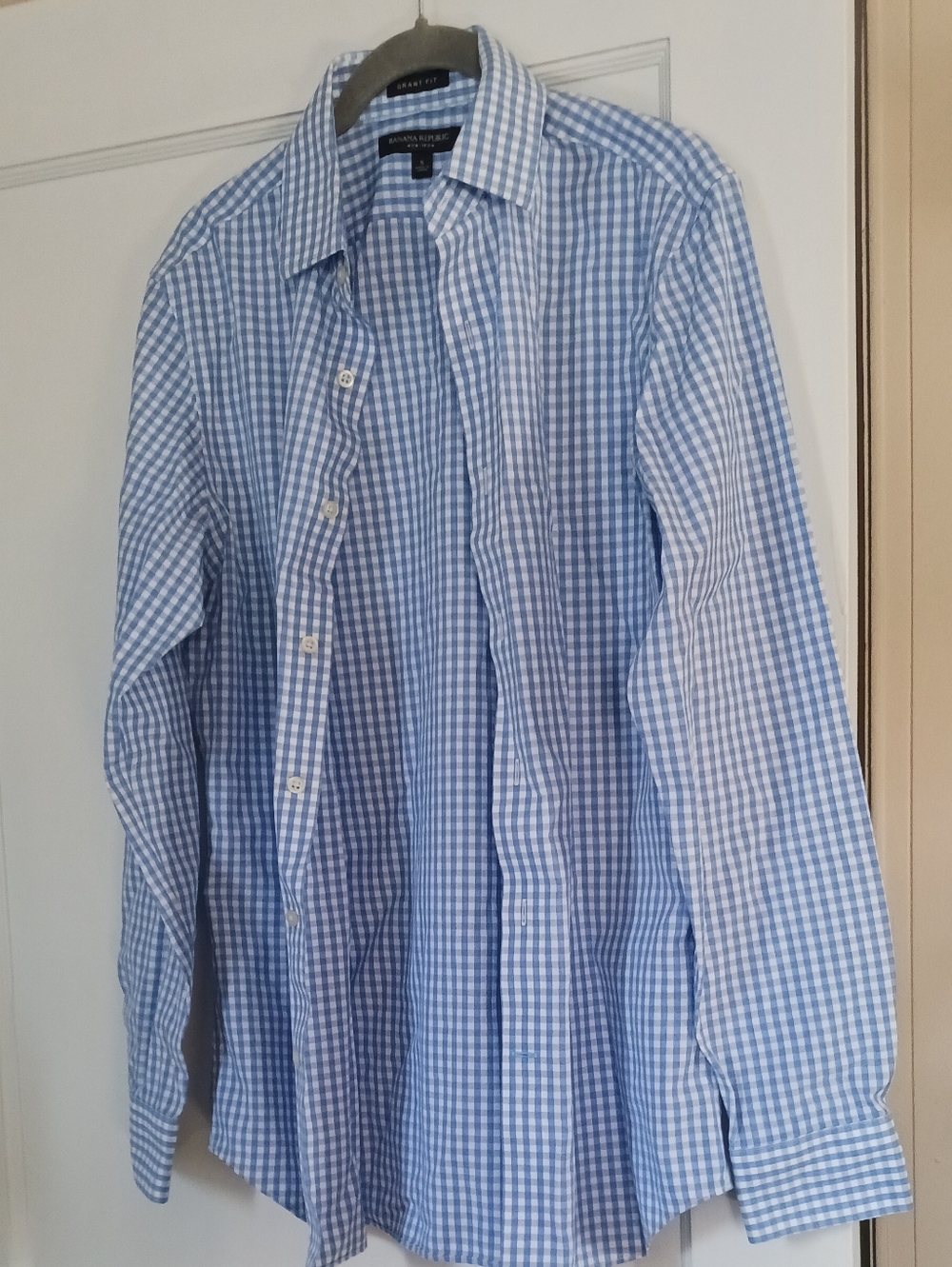 Banana Republic Light Blue Gingham Dress Shirt